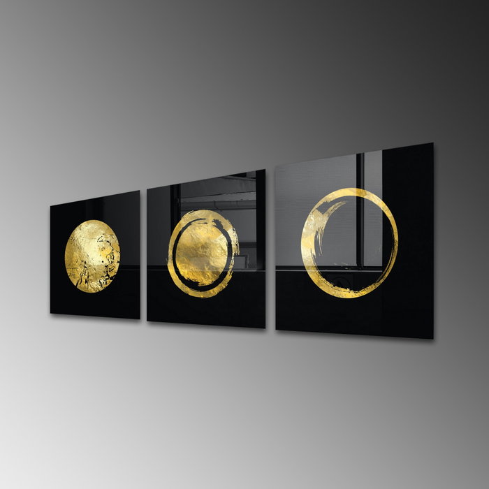 Wallity Set de 3 Cuadros Decorativos de Vidrio Templado Multicolor 40 x 40 cm